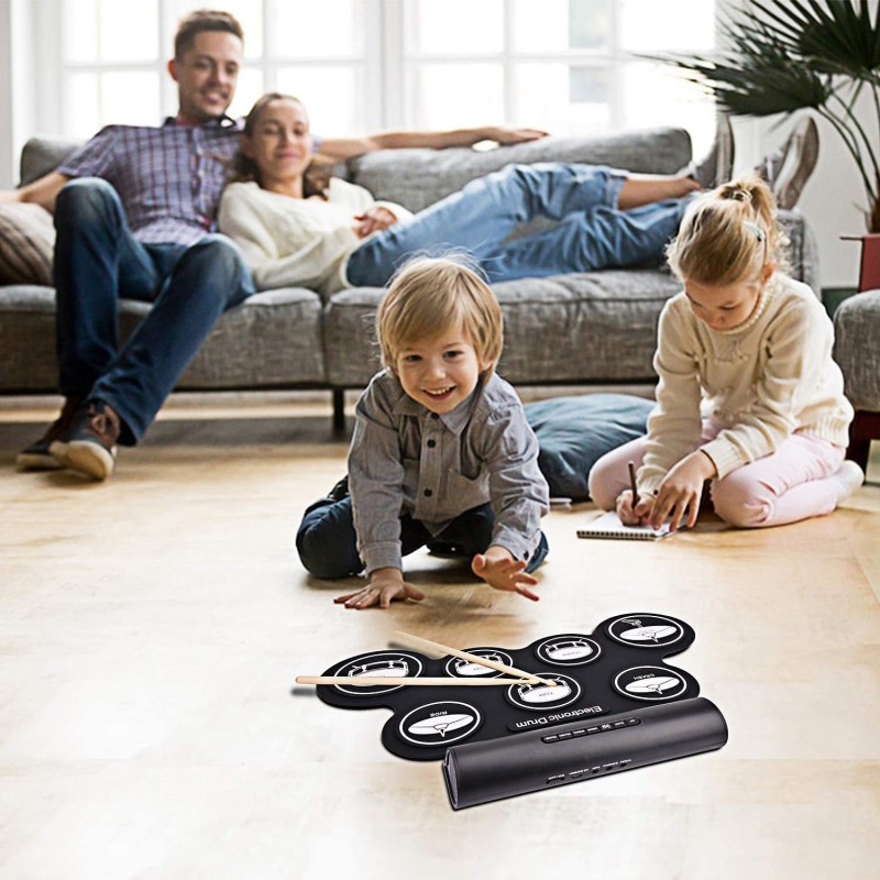 Powerpak G3001L-P Electronic Drum Kit Built-in Li-Battery 2000mAh Roll Up Drum Pad Portable Rechargeable Drum Kit with Headphone Jack Built-in Dual Speaker 2x Drum Pedals 2x Drum Sticks Powerpak G3001L-P Electronic Drum Kit Built-in Li-Battery 2000mAh Roll Up Drum Pad Portable Rechargeable Drum Kit with Headphone Jack Built-in Dual Speaker 2x Drum Pedals 2x Drum Sticks