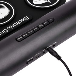 Powerpak G3001L-P Electronic Drum Kit Built-in Li-Battery 2000mAh Roll Up Drum Pad Portable Rechargeable Drum Kit with Headphone Jack Built-in Dual Speaker 2x Drum Pedals 2x Drum Sticks