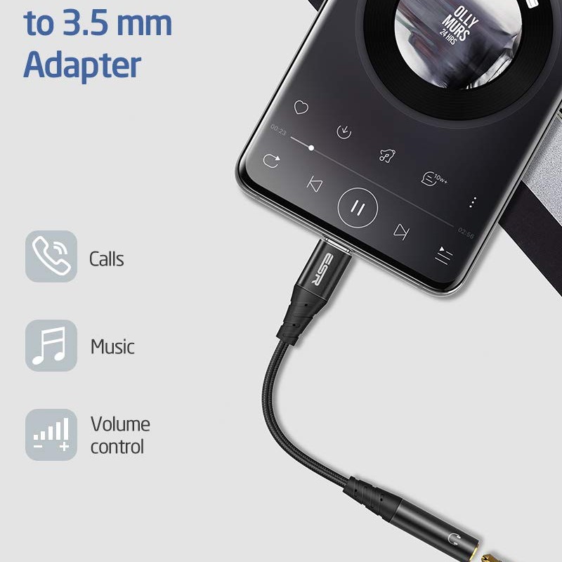 ESR USB Type-C to 3.5mm Female Headphone Jack Adapter,USB-C to Aux Audio Dongle Cable Compatible ESR USB Type-C to 3.5mm Female Headphone Jack Adapter,USB-C to Aux Audio Dongle Cable Compatible