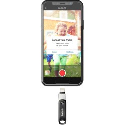 SanDisk 64GB iXpand Flash Drive Go for iPhone and iPad - SDIX60N-064G-GN6NN, Black