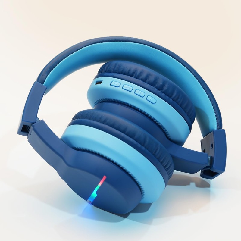 iClever Bluetooth Headphones with Mic, Headphones for Kids with 74/85/94dB Volume Limited Over The Ear Headset, 40H Playtime, Bluetooth 5.0, BTH12 Headphones for Boys Children Headphones, Blue iClever Bluetooth Headphones with Mic, Headphones for Kids with 74/85/94dB Volume Limited Over The Ear Headset, 40H Playtime, Bluetooth 5.0, BTH12 Headphones for Boys Children Headphones, Blue
