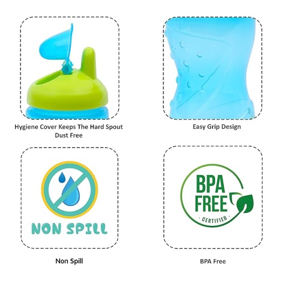1ST STEP BPA Free Hard spout Grippy Cup (Blue)