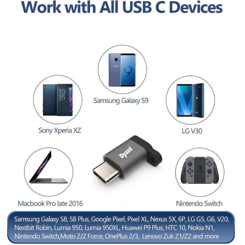 Dyazo 2.4 amp Micro USB to Type C Adapter / Micro USB to Type C Converter Charging and Data Sync - Compatible with Galaxy S10 S9 S8 Plus,Note 9 8,Pixel 3 2 XL,LG V35 V30 G7 G6 & Other Type c Devices