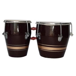 GT manufacturers Professional Two Piece Hand Made Wooden Bango Drum Set (Brown)