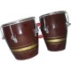 GT manufacturers Professional Two Piece Hand Made Wooden Bango Drum Set (Brown)