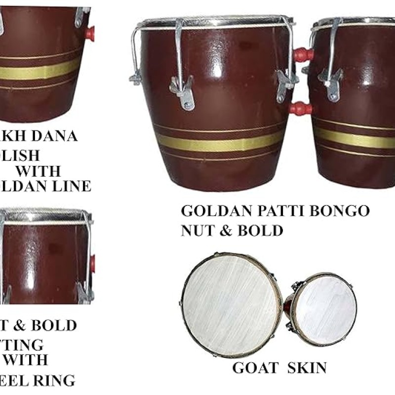 GT manufacturers Professional Two Piece Hand Made Wooden Bango Drum Set (Brown) GT manufacturers Professional Two Piece Hand Made Wooden Bango Drum Set (Brown)