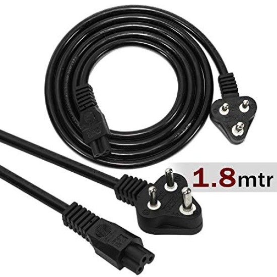 Storite UPort 1.8 Meter 3 Pin Laptop Power Cable Cord 18AWG Universal AC Replacement Power Cord for Laptop (Black)