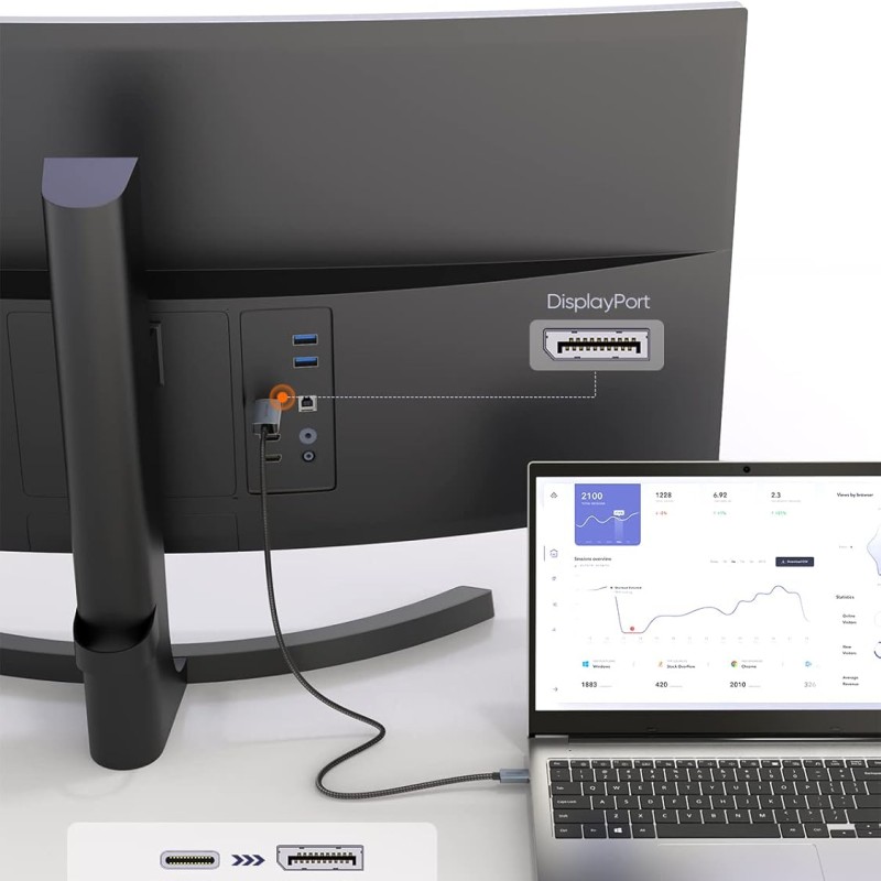 CableCreation 6FT USB C to Display Port Cable 4K@60Hz, 2K@165Hz, 2K@144Hz, to DP Cable Thunderbolt 3 Compatible with MacBook Pro/Air, iMac, iPad Pro 2020, Galaxy S22 Ultra/S20/S10, Aluminum, Grey CableCreation 6FT USB C to Display Port Cable 4K@60Hz, 2K@165Hz, 2K@144Hz, to DP Cable Thunderbolt 3 Compatible with MacBook Pro/Air, iMac, iPad Pro 2020, Galaxy S22 Ultra/S20/S10, Aluminum, Grey