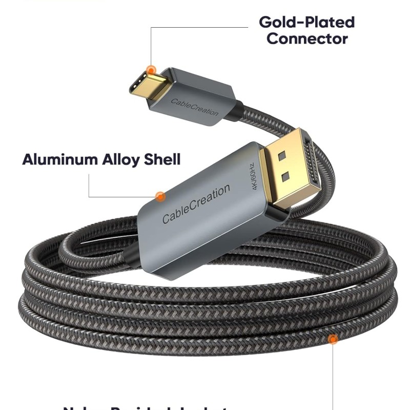 CableCreation 6FT USB C to Display Port Cable 4K@60Hz, 2K@165Hz, 2K@144Hz, to DP Cable Thunderbolt 3 Compatible with MacBook Pro/Air, iMac, iPad Pro 2020, Galaxy S22 Ultra/S20/S10, Aluminum, Grey CableCreation 6FT USB C to Display Port Cable 4K@60Hz, 2K@165Hz, 2K@144Hz, to DP Cable Thunderbolt 3 Compatible with MacBook Pro/Air, iMac, iPad Pro 2020, Galaxy S22 Ultra/S20/S10, Aluminum, Grey