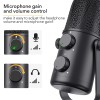 MAONO AU-902 USB Condenser Podcast Microphone, with Dual Volume Control, Mute Button, Monitor Headphone Jack, Plug and Play Mic for Vlogging, Gaming, Studio Recording, YouTube