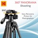 Kodak T211 Tripod for DSLR, Camera |Operating Height: 5.1 Feet | Maximum Load Capacity up to 5kg | Portable Lightweight Aluminum Tripod with 360 Degree Ball Head | Carry Bag Included (Black)