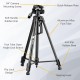 Kodak T211 Tripod for DSLR, Camera |Operating Height: 5.1 Feet | Maximum Load Capacity up to 5kg | Portable Lightweight Aluminum Tripod with 360 Degree Ball Head | Carry Bag Included (Black)