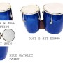 GT manufacturers Professional Two Piece Hand Made Wooden Bango Drum (Blue)