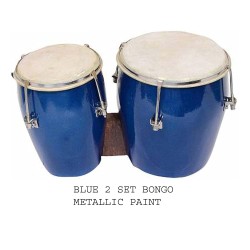 GT manufacturers Professional Two Piece Hand Made Wooden Bango Drum (Blue)