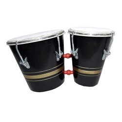 GT manufacturers Professional Two Piece Hand Made Wooden Bango Drum (Black)
