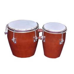 GT manufacturers Professional Two Piece Hand Made Wooden Bango Drum (Red)