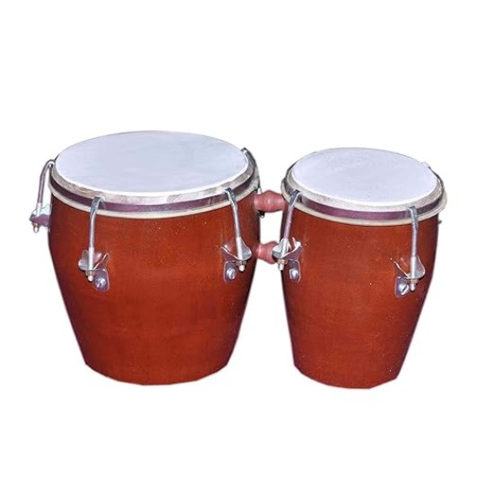 GT manufacturers Professional Two Piece Hand Made Wooden Bango Drum (Red)
