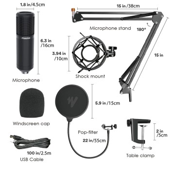 (Refurbished) MAONO AU-PM420 USB Podcast Condenser Microphone, Computer Mic with Professional Sound Chipset for Gaming, Streaming, YouTube, Voice Over, Studio, Home Recording