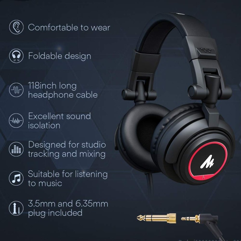 Maono AU-A04H Computer USB Microphone with Studio Headphone Set, Cardioid Podcast Condenser Mic for Gaming, Recording, PS4, Streaming, ASMR, YouTube, Singing, Vocal, PC