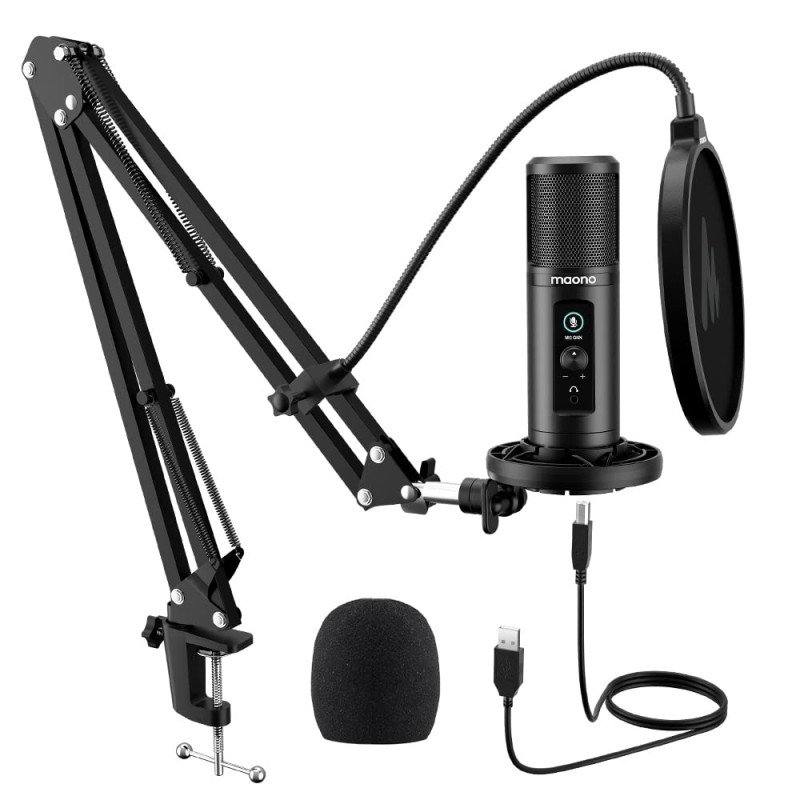 MAONO Au-Pm422 Podcast USB Microphone With Zero Latency Monitoring,192Khz/24Bit Professional Cardioid Condenser Mic With Touch Mute Button And Mic Gain Knob For Recording,Podcasting,Gaming,Youtube MAONO Au-Pm422 Podcast USB Microphone With Zero Latency Monitoring,192Khz/24Bit Professional Cardioid Condenser Mic With Touch Mute Button And Mic Gain Knob For Recording,Podcasting,Gaming,Youtube