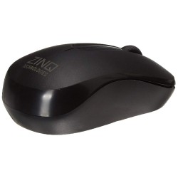 Zinq Technologies 818W 2.4 Ghz Wireless Mouse with 1600DPI for Laptop and Desktop with 2xAAA Duracell Batteries Included (Black) - USB