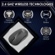 Zinq Technologies 818W 2.4 Ghz Wireless Mouse with 1600DPI for Laptop and Desktop with 2xAAA Duracell Batteries Included (Black) - USB