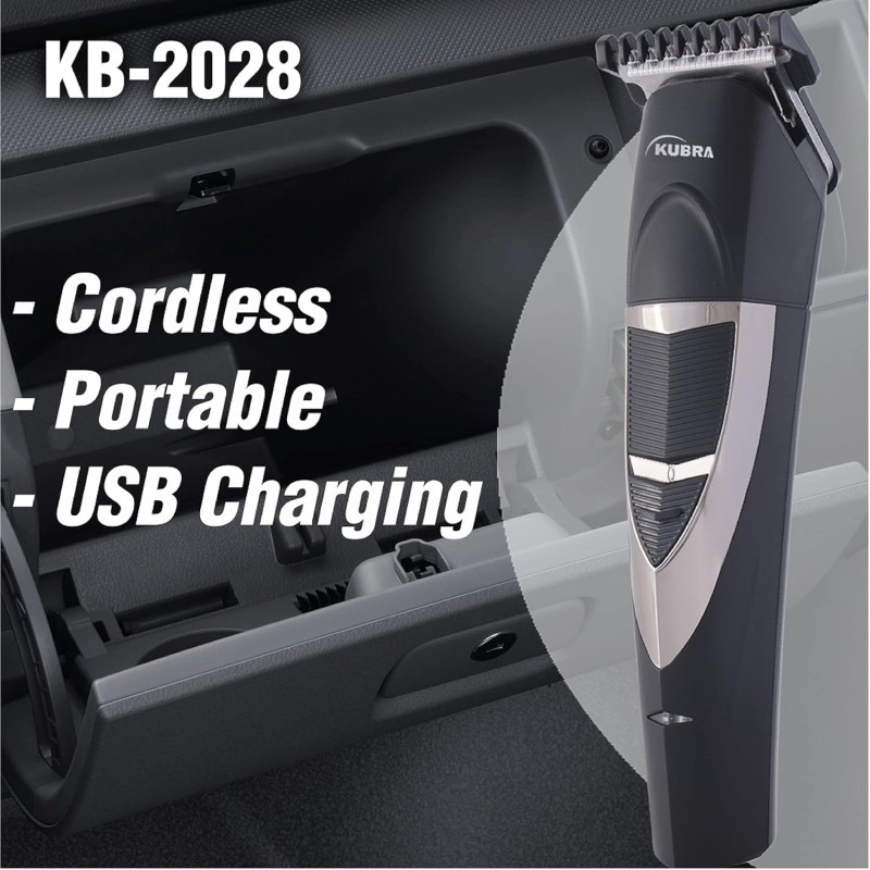 Kubra KB-2028 Rechargeable Cordless 50 Minutes Runtime Hair and Beard Trimmer for Men (Black) Kubra KB-2028 Rechargeable Cordless 50 Minutes Runtime Hair and Beard Trimmer for Men (Black)