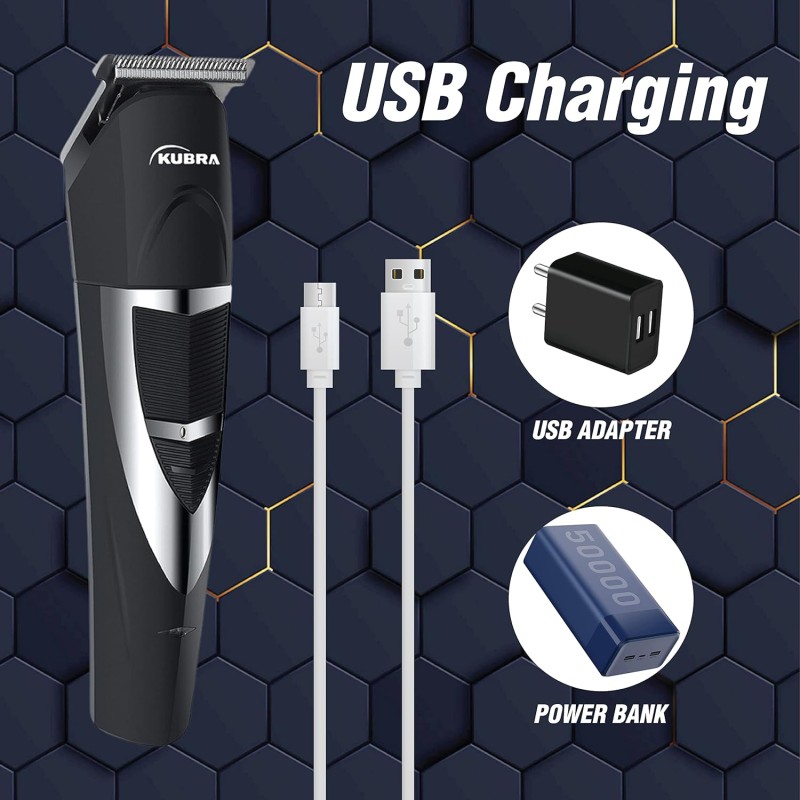 Kubra KB-2028 Rechargeable Cordless 50 Minutes Runtime Hair and Beard Trimmer for Men (Black) Kubra KB-2028 Rechargeable Cordless 50 Minutes Runtime Hair and Beard Trimmer for Men (Black)