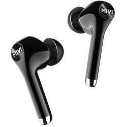 Mivi Duopods M80 Bluetooth Truly Wireless in Ear Earbuds with Mic with Upto 30 Hours Playtime, Aptx Supported, 2 Mems, Smooth Touch Controls (Black)