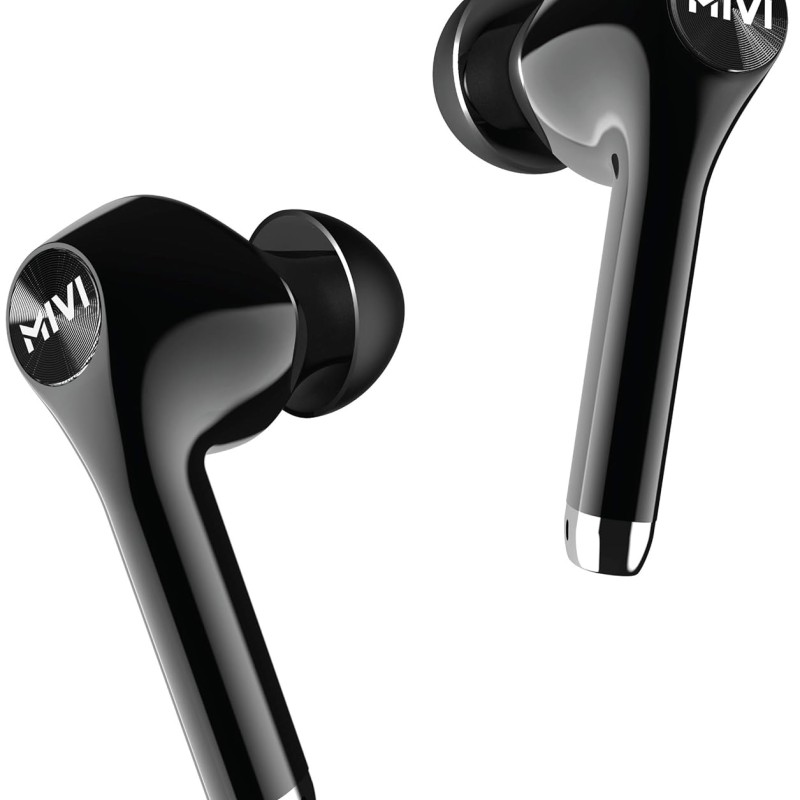 Mivi Duopods M80 Bluetooth Truly Wireless in Ear Earbuds with Mic with Upto 30 Hours Playtime, Aptx Supported, 2 Mems, Smooth Touch Controls (Black)
