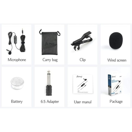 JUAREZ JRM1 Auxiliary Clip-On Lapel Microphone (Omnidirectional) JUAREZ JRM1 Auxiliary Clip-On Lapel Microphone (Omnidirectional)