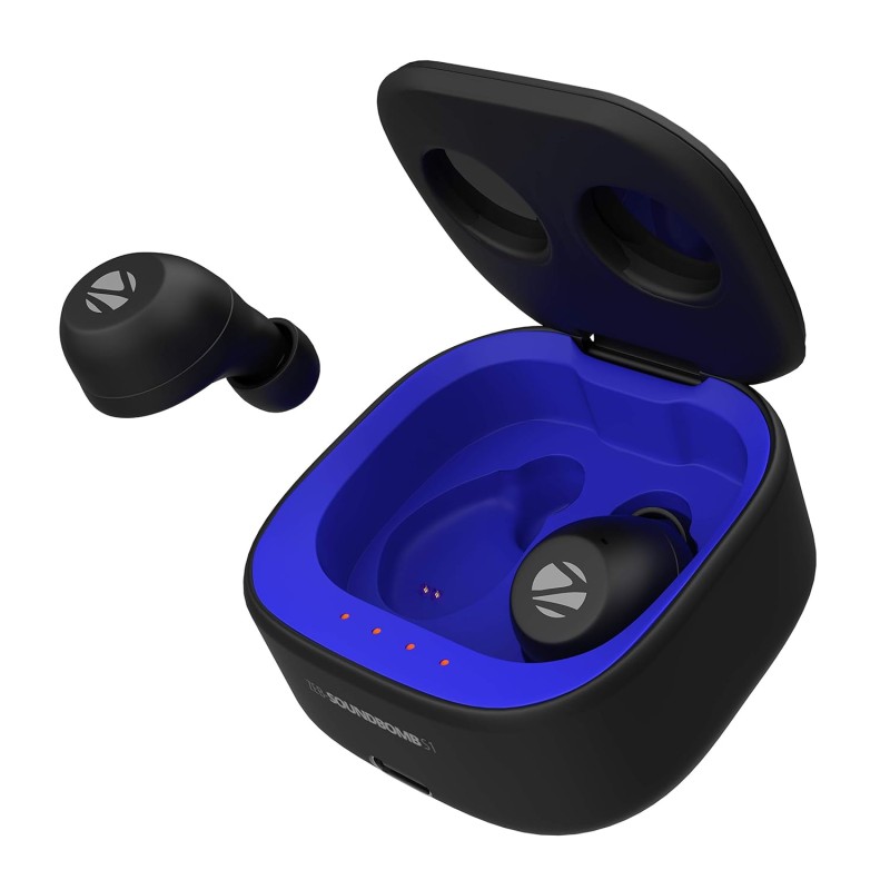 ZEBRONICS, Zeb- Sound Bomb S1 Wireless Earbuds Comes with Bluetooth v5.0 Supporting Call Function,Voice Assistant & Upto 18Hrs* of Playback Time with Portable Charging Case ZEBRONICS, Zeb- Sound Bomb S1 Wireless Earbuds Comes with Bluetooth v5.0 Supporting Call Function,Voice Assistant & Upto 18Hrs* of Playback Time with Portable Charging Case
