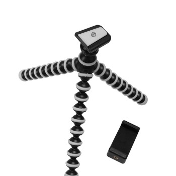 Photron 13 inches Flexible GorillaPod Octopod Tripod with Mobile Holder Attachment & 360 Degree Ball Head for Smartphones, Compact Cameras, Action Cameras | Load Capacity: 1.5kg - NOT for DSLR (Black)