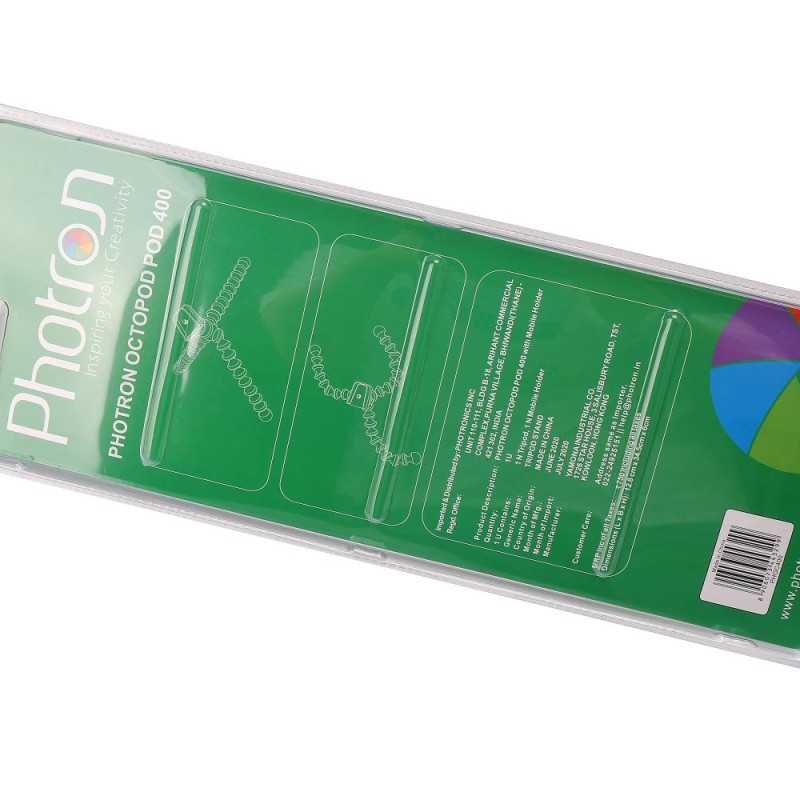 Photron 13 inches Flexible GorillaPod Octopod Tripod with Mobile Holder Attachment & 360 Degree Ball Head for Smartphones, Compact Cameras, Action Cameras | Load Capacity: 1.5kg - NOT for DSLR (Black)