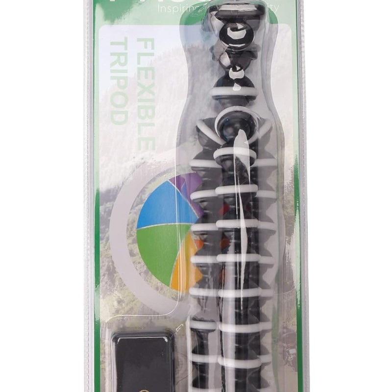 Photron 13 inches Flexible GorillaPod Octopod Tripod with Mobile Holder Attachment & 360 Degree Ball Head for Smartphones, Compact Cameras, Action Cameras | Load Capacity: 1.5kg - NOT for DSLR (Black)