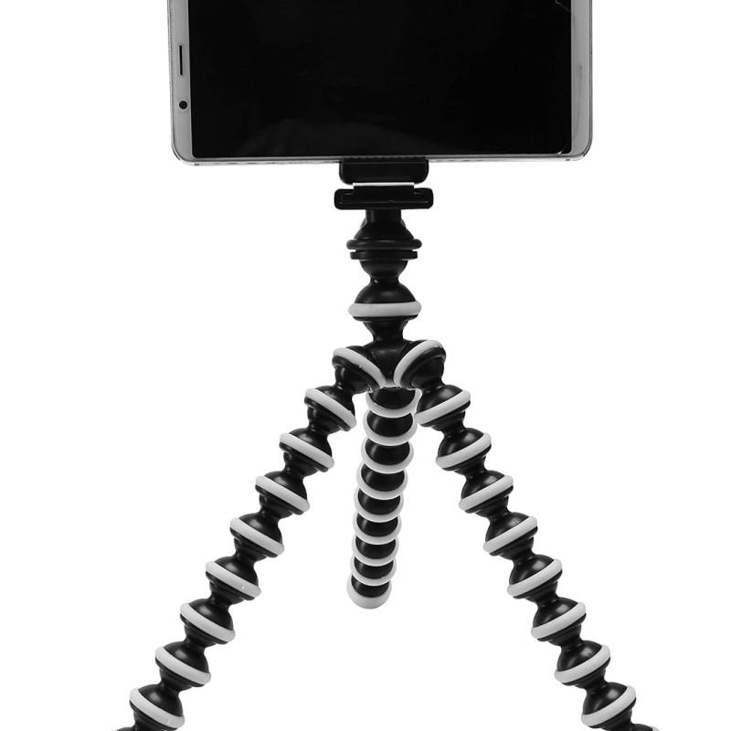 Photron 13 inches Flexible GorillaPod Octopod Tripod with Mobile Holder Attachment & 360 Degree Ball Head for Smartphones, Compact Cameras, Action Cameras | Load Capacity: 1.5kg - NOT for DSLR (Black)