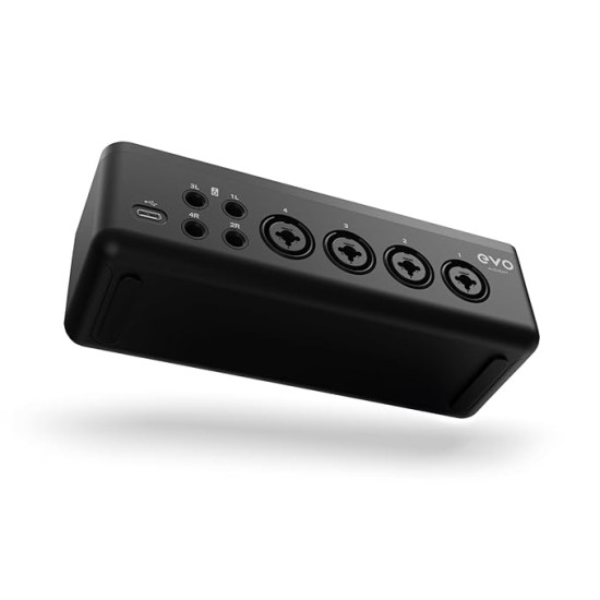 Audient EVO 8 4x4 Professional USB Audio Interface with 4 EVO Preamps, 2 Stereo Speaker Outputs, 2 Headphone Outputs, SmartGain, JFET Instrument Input, Audio Loopback for Live Streaming & Free Recording Software Bundle