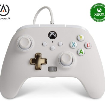 PowerA Enhanced Wired Gaming Controller for Xbox Series X/S and Xbox One, White, Mist (Officially Licensed)