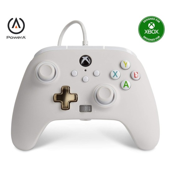 PowerA Enhanced Wired Gaming Controller for Xbox Series X/S and Xbox One, White, Mist (Officially Licensed)