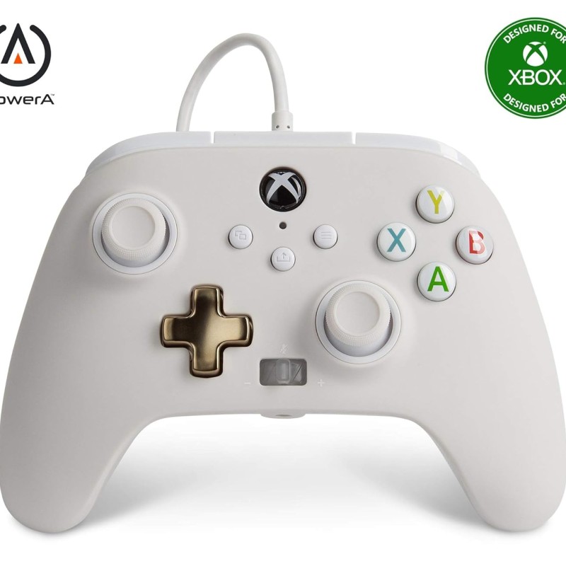 PowerA Enhanced Wired Gaming Controller for Xbox Series X/S and Xbox One, White, Mist (Officially Licensed)