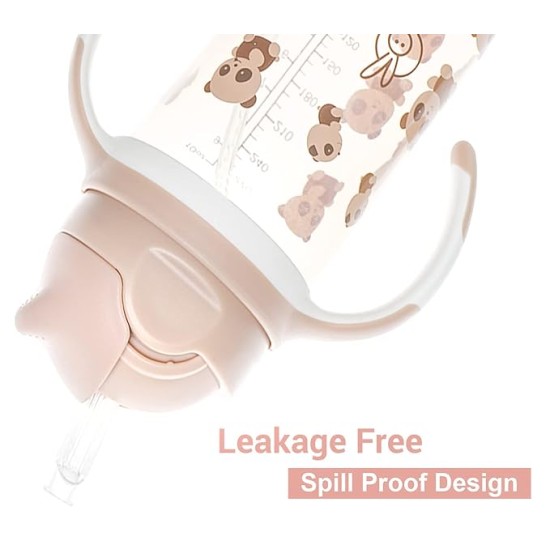 R for Rabbit Premium Bubble Baby Sipper |10 fl oz | Anti Spill Sippy Cup with Soft Silicone Straw BPA Free & Non Toxic for Baby/Kids of 9+ Months - (300 ml Beige)