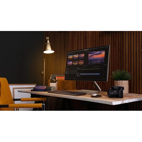 Lenovo Q-Series - Q27H-10, 27 Inch (68.6Cm) 2560 X 1440 Pixels 2K Qhd IPS Ultraslim Monitor | All-in-One USB-C Port for Power & Data Transfer, 2 X 3W Speakers, 99% Srgb, 75Hz, 4Ms, Hdmi, Grey