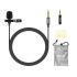 JUAREZ JRM50 Lavalier Microphone Lav Mic Auxiliary Omnidirectional Condenser Clip Mic, 2 M/6.5 Feet TPE Cable (Black)