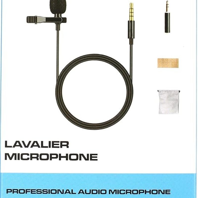 JUAREZ JRM50 Lavalier Microphone Lav Mic Auxiliary Omnidirectional Condenser Clip Mic, 2 M/6.5 Feet TPE Cable (Black) JUAREZ JRM50 Lavalier Microphone Lav Mic Auxiliary Omnidirectional Condenser Clip Mic, 2 M/6.5 Feet TPE Cable (Black)