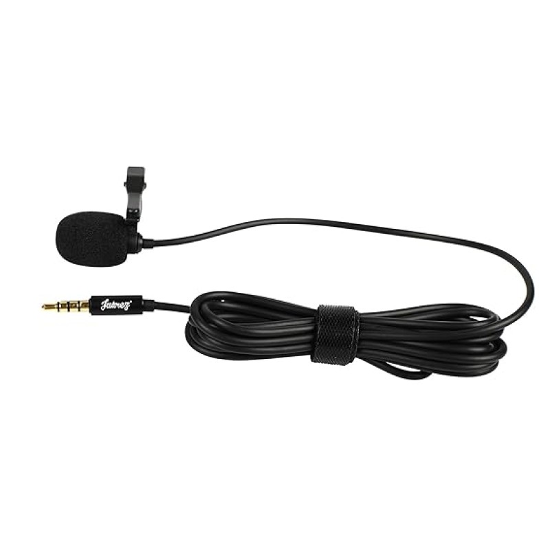 JUAREZ JRM50 Lavalier Microphone Lav Mic Auxiliary Omnidirectional Condenser Clip Mic, 2 M/6.5 Feet TPE Cable (Black) JUAREZ JRM50 Lavalier Microphone Lav Mic Auxiliary Omnidirectional Condenser Clip Mic, 2 M/6.5 Feet TPE Cable (Black)