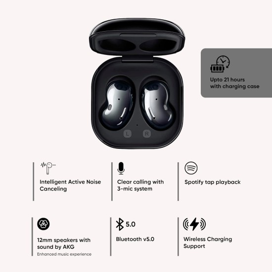 Samsung Galaxy Buds Live Bluetooth Truly Wireless in Ear Earbuds with Mic, Upto 21 Hours Playtime, Mystic Black