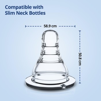 LuvLap Anti-Colic Essential Teat/Nipple for Slim Neck Bottle,4Pcs Variable Flow, 9M+, Made of Soft and Flexible Silicone, Mimics Breastfeeding, Leak Proof, Bpa Free, Comes with Sturdy Base