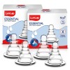 LuvLap Anti-Colic Essential Teat/Nipple for Slim Neck Bottle,4Pcs Variable Flow, 9M+, Made of Soft & Flexible Silicone, Mimics Breastfeeding, Leak Proof, Bpa Free, Comes with Sturdy Base LuvLap Anti-Colic Essential Teat/Nipple for Slim Neck Bottle,4Pcs Variable Flow, 9M+, Made of Soft & Flexible Silicone, Mimics Breastfeeding, Leak Proof, Bpa Free, Comes with Sturdy Base