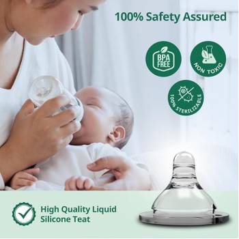 LuvLap Anti-Colic Natura Flo Teat/Nipple for Wide Neck Bottle,4pcs Slow Flow, 0m+, Made of Soft & Flexible Silicone, Ergonomic shape, Mimics breastfeeding, leak proof, BPA Free, comes with sturdy base LuvLap Anti-Colic Natura Flo Teat/Nipple for Wide Neck Bottle,4pcs Slow Flow, 0m+, Made of Soft & Flexible Silicone, Ergonomic shape, Mimics breastfeeding, leak proof, BPA Free, comes with sturdy base