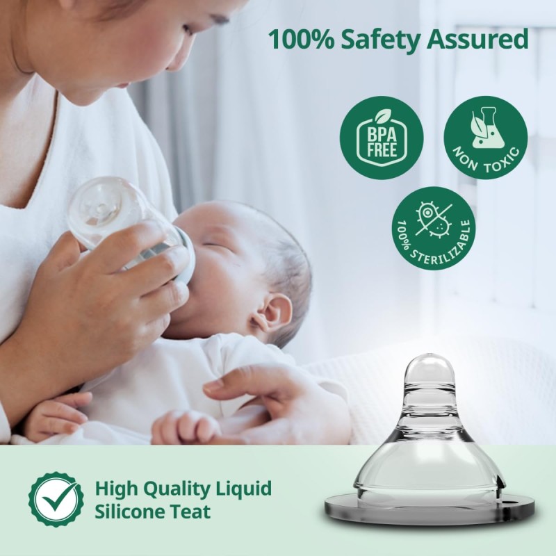 LuvLap Anti-Colic Natura Flo Teat/Nipple for Wide Neck Bottle,4pcs Fast Flow, 6m+, Made of Soft & Flexible Silicone, Ergonomic shape, Mimics breastfeeding, leak proof, BPA Free, comes with sturdy base LuvLap Anti-Colic Natura Flo Teat/Nipple for Wide Neck Bottle,4pcs Fast Flow, 6m+, Made of Soft & Flexible Silicone, Ergonomic shape, Mimics breastfeeding, leak proof, BPA Free, comes with sturdy base